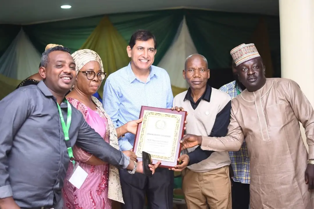 NITAD Award certificate presented to Rajiv Sharma, NLP Nigeria